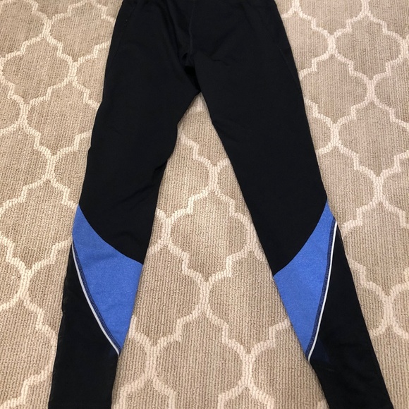 Zella workout leggings Black/blue with mesh bottom - Picture 2 of 3